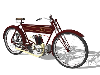 <em>欧式复古</em>自行车su模型，自行车skp模型，自行车草图...