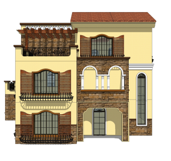 欧式别墅su模型，别墅sketchup模型下载