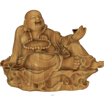 弥勒佛木雕摆件草图大师模型,现代装饰品su模型下载