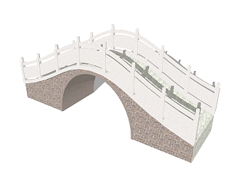 <em>自然风</em>拱桥草图大师模型，拱桥sketchup模型免费下载