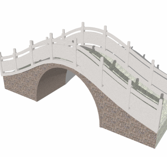 自然风拱桥草图大师模型，拱桥sketchup模型免费下载