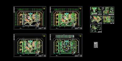 珠海某小区园林广场景观设计施工图CAD图纸