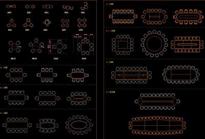 工装 办公家具CAD图库，家具CAD设计图纸下载