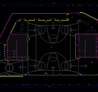 篮球馆施工图CAD图纸，篮球馆cad设计图纸下载