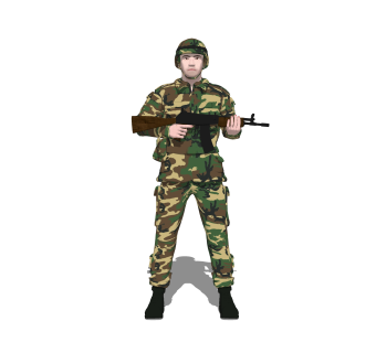 现代军人su模型下载，3D真人草图大师模型