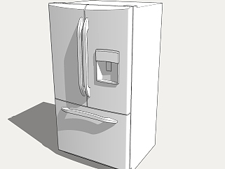 <em>双</em>开门冰箱 SU模型，冰箱 sketchup模型下载