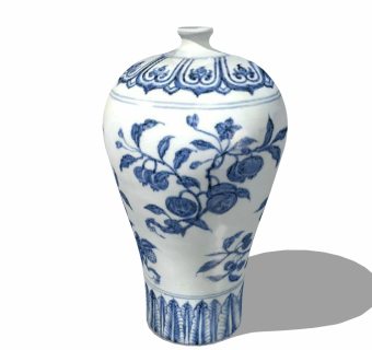  中式 花瓶草图大师模型，花瓶sketchup模型下载