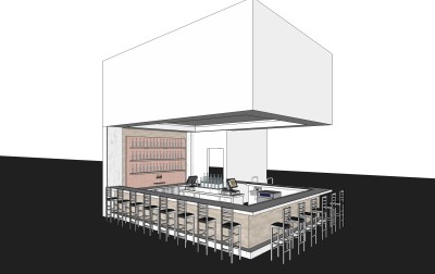 现代酒吧吧台su模型，家用吧台skb文件下载