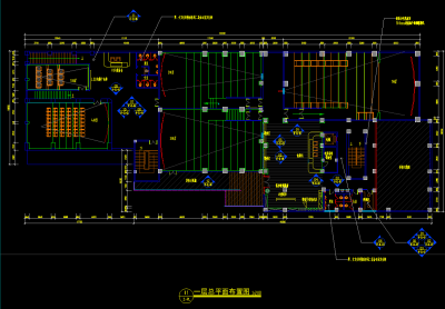 某电影院平面图cad施工图下载、某电影院平面图dwg文件下载