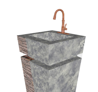 现代洗手台洗手池sketchup模型下载