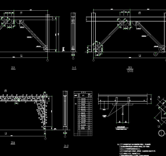 某四层钢框架结构家具城结构设计施工图纸，家具城框架结构设计CAD工程图下载