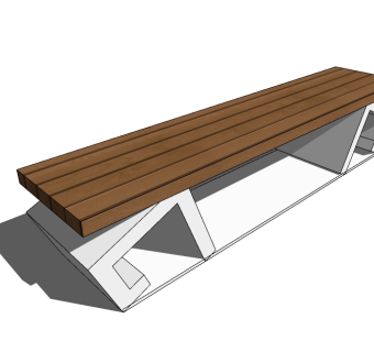 户外休息椅sketchup模型下载，木椅skb模型分享