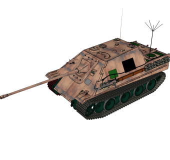 德国jagdpanther猎豹坦克坦克草图大师模型，坦克SU模型下载