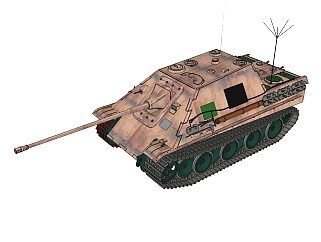 德国jagdpanther猎豹坦克坦克草图大师模型，坦克SU模型下载