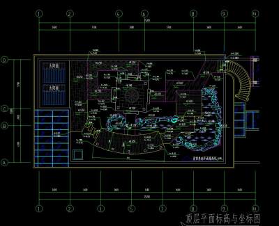 顶层<a href=https://www.yitu.cn/su/7392.html target=_blank class=infotextkey>平面</a>标高与坐标图.jpg