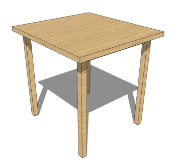 日式单桌SU模型下载，桌子草图大师模型