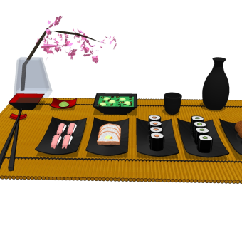 日式小吃sketchup模型下载，小吃草图大师模型