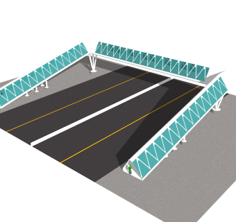 现代人行天桥草图大师模型，人行天桥sketchup模型免费下载