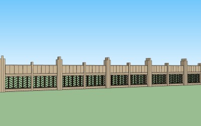 法式围墙草图大师模型分享，围墙sketchup模型skp文件下载