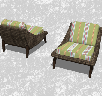 现代布艺休闲椅su模型，单人椅草图大师模型下载