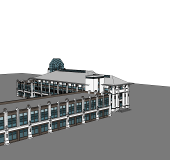 中式休闲建筑会所模型，sketchup模型免费下载