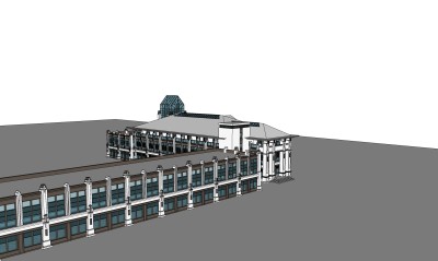 中式休闲建筑会所模型，sketchup模型免费下载