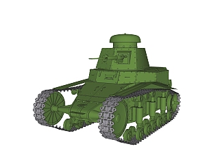 <em>苏联</em>T-18轻型坦克su模型，坦克草图大师模型下载