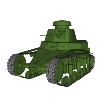 苏联T-18轻型坦克su模型，坦克草图大师模型下载