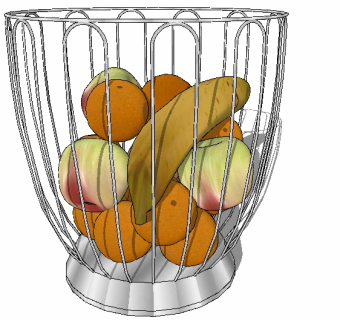 现代水果篮草图大师模型，水果篮sketchup模型下载