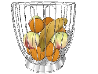 现代水果篮草图大师模型，水果篮sketchup模型下载