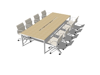 现代会议<em>桌椅组合</em>草图大师模型，会议<em>桌椅</em>sketchup模型