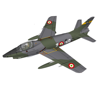 意大利G91攻击机草图大师模型，攻击机su模型下载