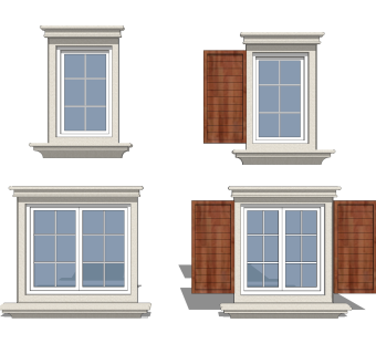 欧式窗草图大师模型,欧式窗SU模型下载