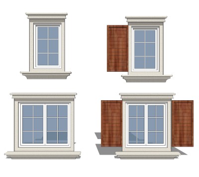 欧式窗草图大师模型,欧式窗SU模型下载