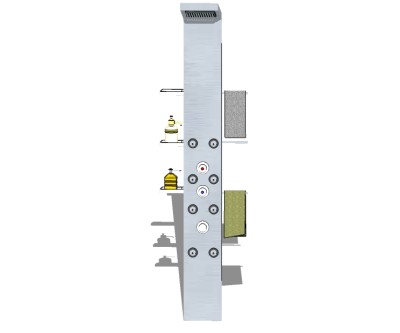 现代毛巾架花洒sketchup模型，卫浴小件草图大师模型下载