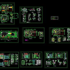 全套别墅建筑施工图，别墅建筑CAD图纸下载