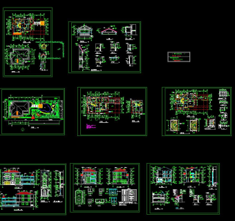 全套别墅建筑施工图，别墅建筑CAD图纸下载