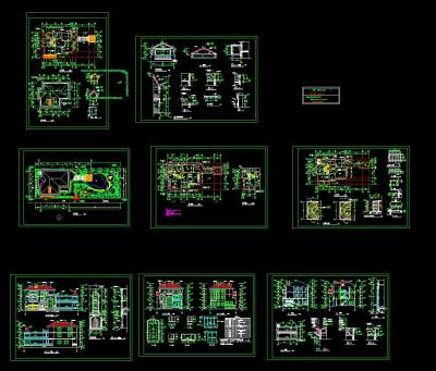 全套别墅建筑施工图，别墅建筑CAD图纸下载