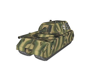 德国八号maus鼠<em>式坦克</em>草图大师模型，<em>坦克</em>sketchup模型...