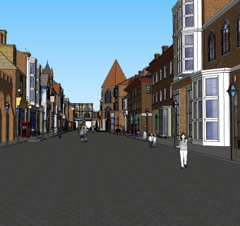 精细英式商业街的设计模型草图大师模型下载、精细英式商业街su模型下载