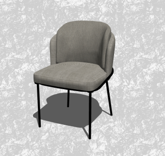 现代布艺单人椅su模型，休闲椅草图大师模型下载