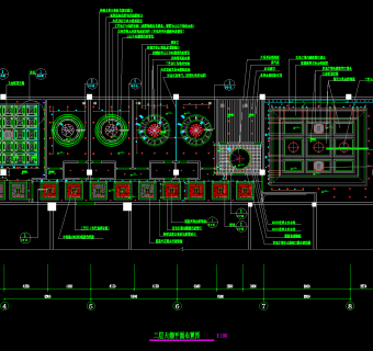 中式餐厅装修图，中式餐厅CAD平面布置图