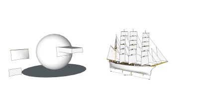 现代游轮组合免费su模型，游轮sketchup模型，游轮su素材下载