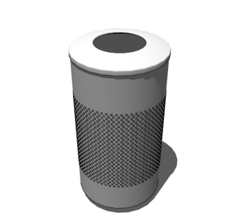 现代金属垃圾桶草图大师模型，垃圾桶SU模型下载