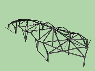 钢结构架子su模型下载、钢结构架子草图大师模型下载