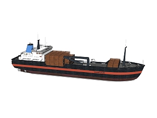 现代大型货轮skp模型模型，<em>货船</em>su模型下载