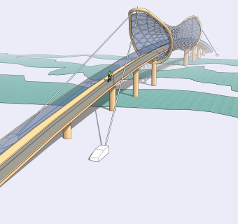 现代桥梁草图大师模型下载，sketchup桥梁su模型分享