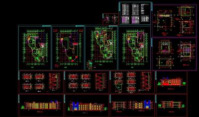 现代幼儿园cad建筑设计图纸，幼儿园cad施工图纸下载