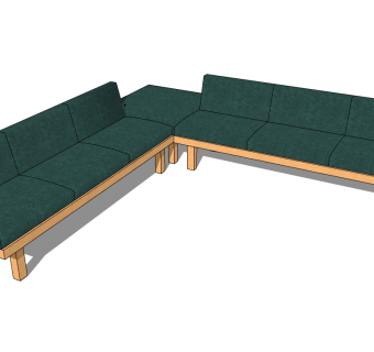 日式沙发草图大师模型，沙发sketchup模型下载