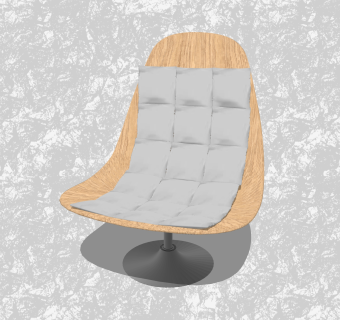 现代创意小座椅su模型，背靠椅草图大师模型下载